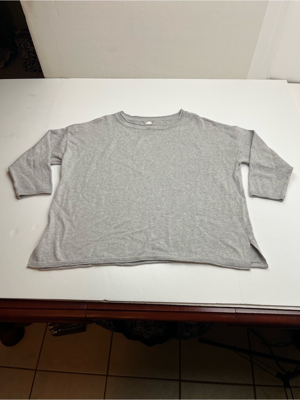 Pact Womens Grey Gray Lightweight Pullover Sweater 100% Organic Cotton Large